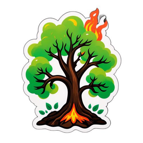 生命的重生：燒焦樹木與新芽