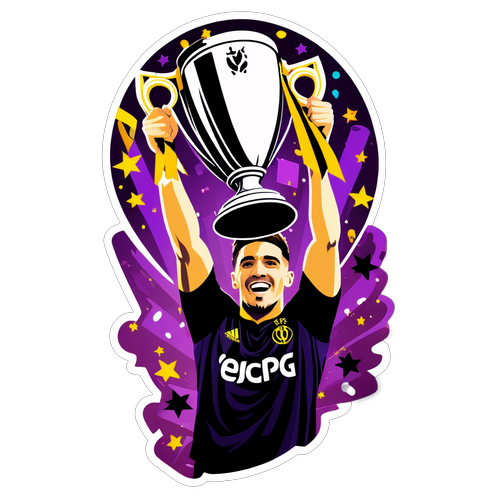Mchezaji Akisherehekea Tuzo ya Europa League