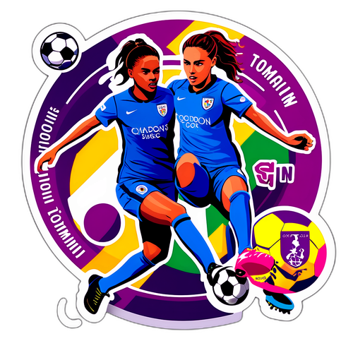 תווית מעצימה של כדורגל נשים