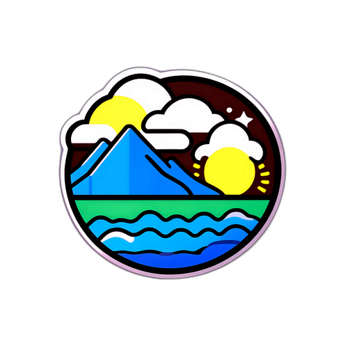 서울과 주요 도시의 날씨 정보를 그래픽으로 표현한 스티커