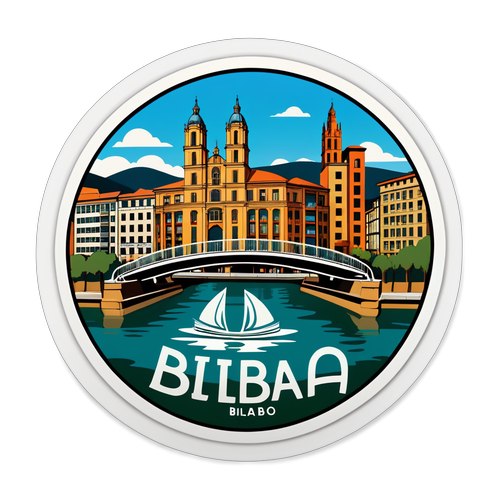 Stylizovaná nálepka města Bilbao