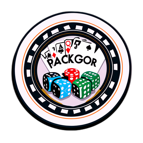 Sticker ng Poker Chips at Dice na may Logo ng PAGCOR