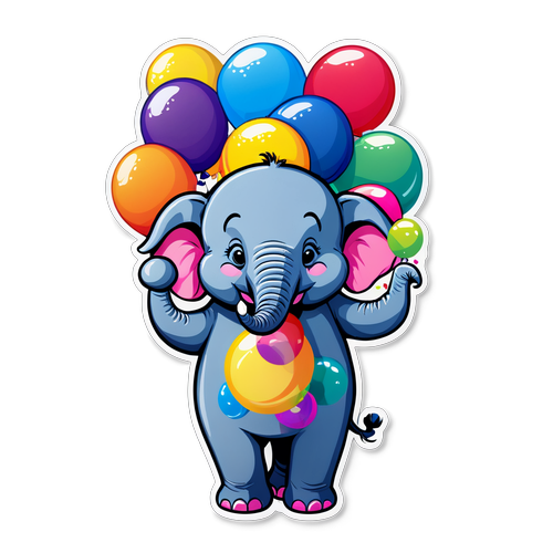 Unleash Your Joy! This Delightful Elephant Sticker Will Brighten Your Day!