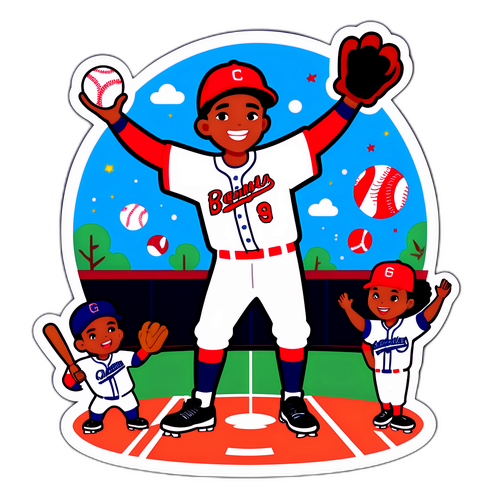 Playful Sticker of Mackenzie Gore on a Baseball Diamond