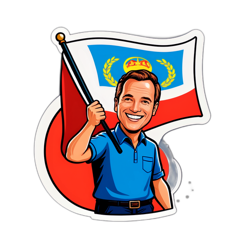 Karikatur von Michael Sommer mit FPÖ-Flagge