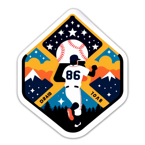 Retro MLB Sticker: Baseball Diamond at Night
