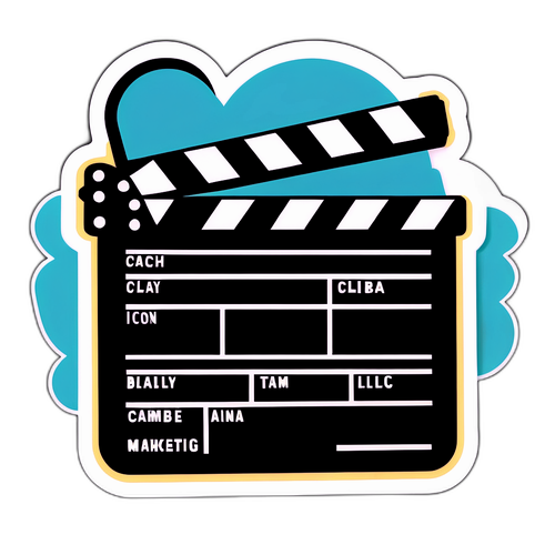 Illustration eines nostalgischen Filmklappers mit retro Effekten