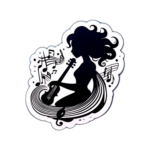 Silhouette artistică cu elemente muzicale