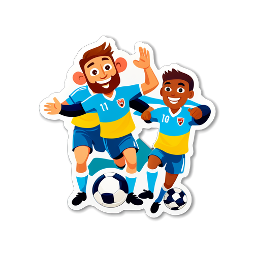 Стикер с игрой в футбол между игроками ФК Урал