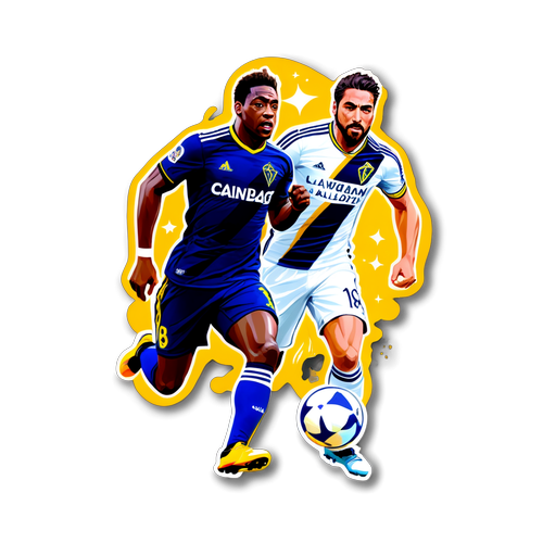 Ilustración artística de un partido entre New York RB y LA Galaxy