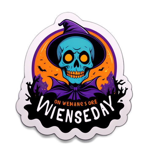 Vibrant klistermärke för Wednesday Säsong 2