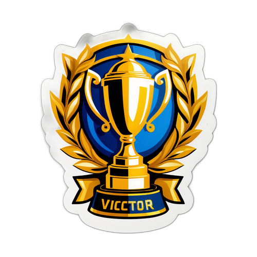 Sticker cu trofeu simbolizând victoria în Super League