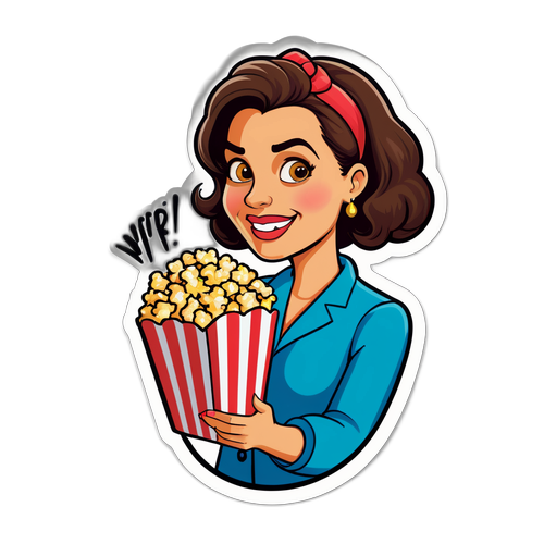 Imagem Engraçada de Mulher Assistindo BBB com Pipoca