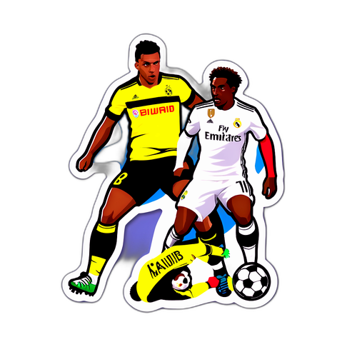 ש sticker משחק כדורגל מרגש בין ריאל מדריד לדורטמונד