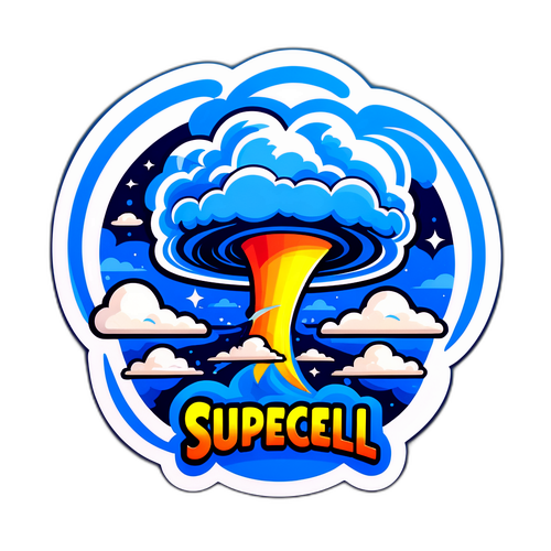 Tornado ve jasné modré obloze