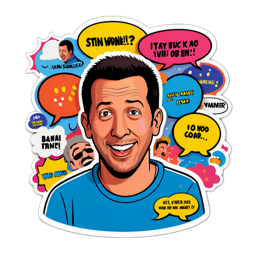 Witziger Aufkleber mit Adam Sandler