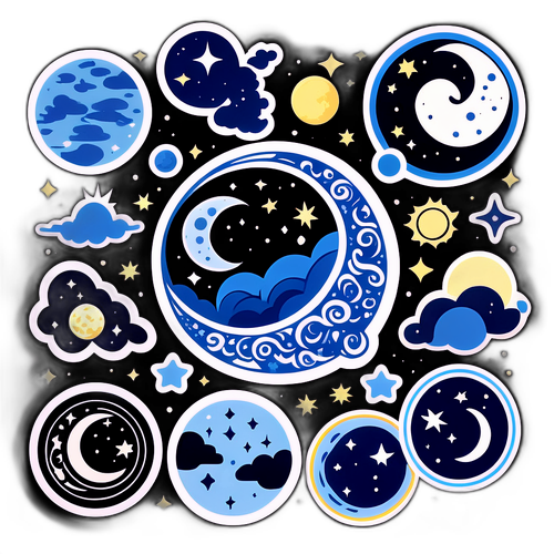 Những nhãn dán với chủ đề mặt trăng