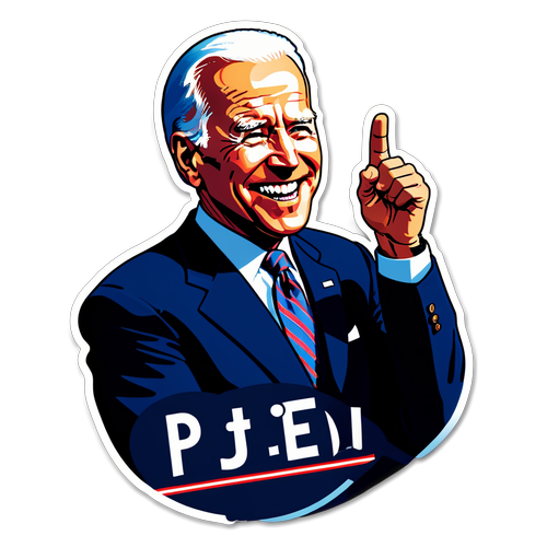 Ilustrace Joe Bidena s vtipným nápisem "Biden pro prezidenta 2025!"