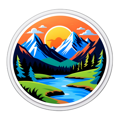 평화로운 날씨 풍경 스티커