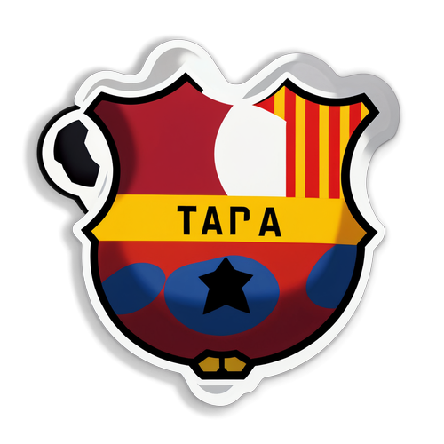 Diseño que representa las tapas típicas de Barcelona con una pelota de fútbol