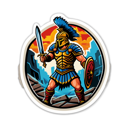 Chokoza Ushujaa Wako: Sticker ya Gladiator Itakayokukumbusha Ujasiri wa Zamani!