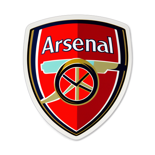 Stiker Kreatif Emblem Arsenal yang Terjalin dengan Trofi