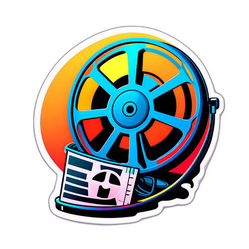 एनिमेटेड फिल्म रील और प्ले बटन