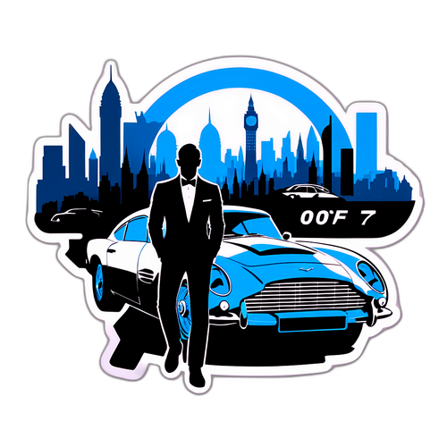 Tulevaisuuden James Bond -silhuetti autotallin kanssa
