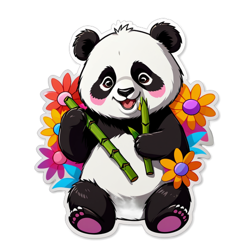 可爱的熊猫贴纸