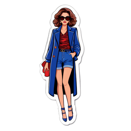 Crea un'adesivo che mostri Giulia Soponariu come icona della moda