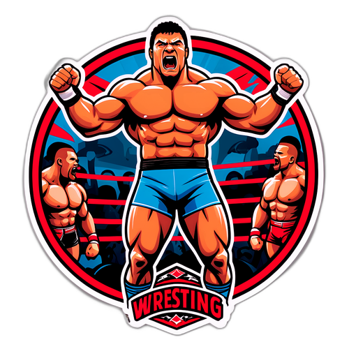 Wrestling Sticker na may Motif na Athletic