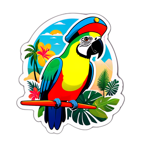 Sticker ya Ndege wa Tropiki