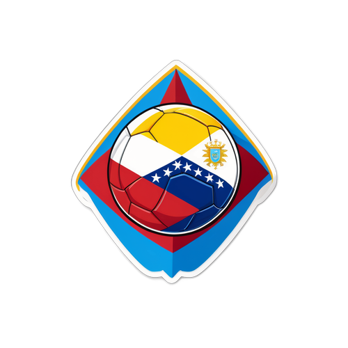 Sticker ya Bendera za Uruguay na Venezuela na Mpira