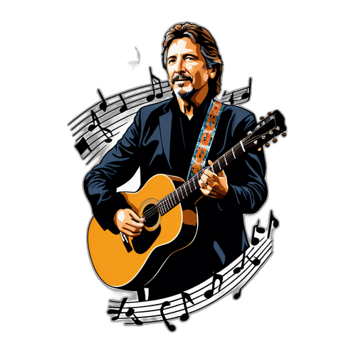 Retrato artístico de Ricardo Montaner con fondo musical