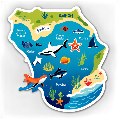 Playful Illustrated Map of the Gulf of Mexico