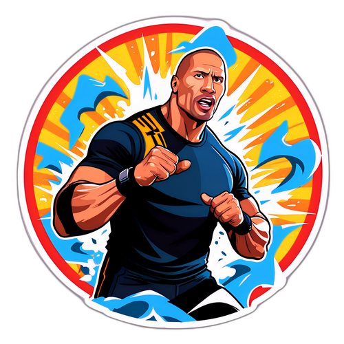 Ein dynamisches Porträt von Dwayne Johnson in Aktion