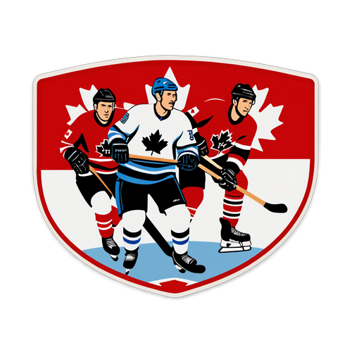 Retro tidninglayout med hockeyhöjdpunkter från Kanada