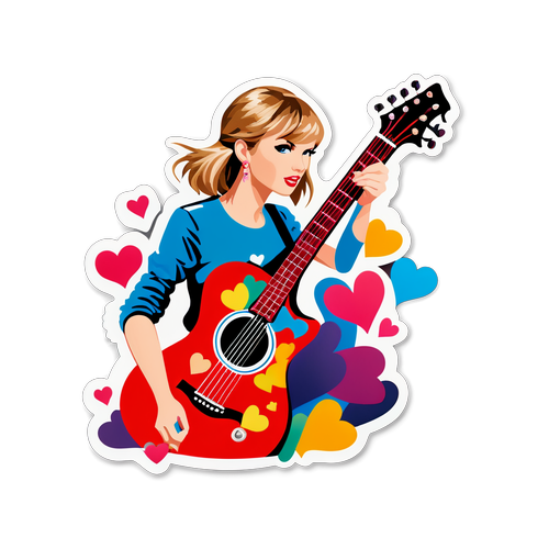 Adesivo Vibrante che Celebra la Musica di Taylor Swift