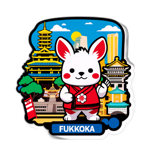 福岡バンクマスコットと福岡の名所
