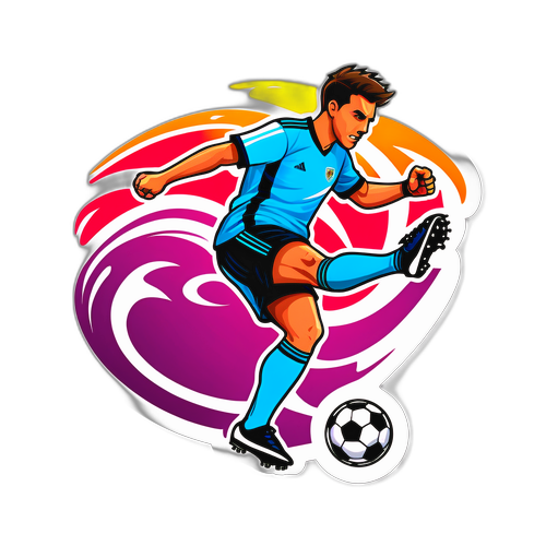 ऊर्जावान फुटबॉल खिलाड़ी स्टिकर