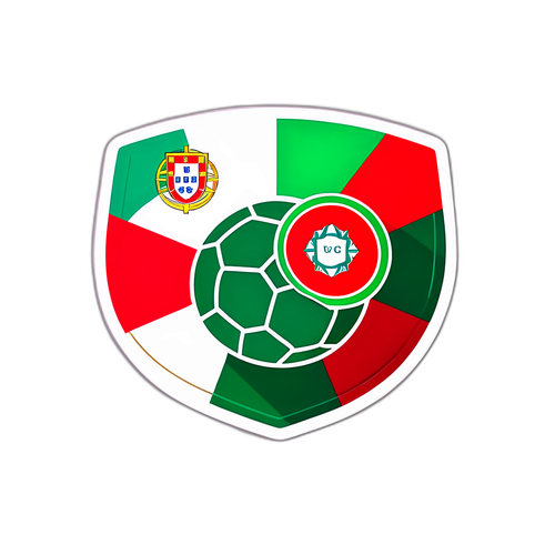 Kreative Darstellung eines Fußballspiels zwischen Portugal und Ungarn