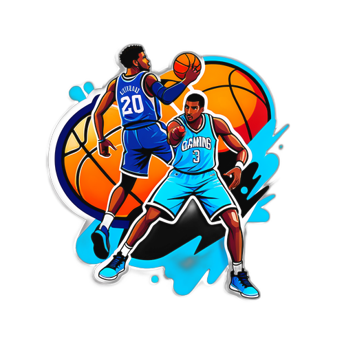 Moderno at Trendy na Sticker ng Basketball at Video Game
