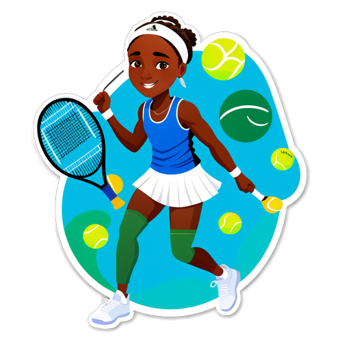 Smil Med Coco Gauff: Det Legesyge Klistermærke, Der Inspirerer til Ungdom og Sportsmanship!