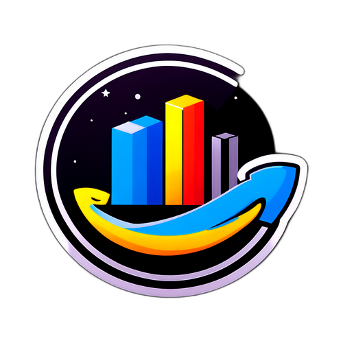 עיצוב מדבקה עם הלוגו של אמזון בשילוב גרפי שוק ההון