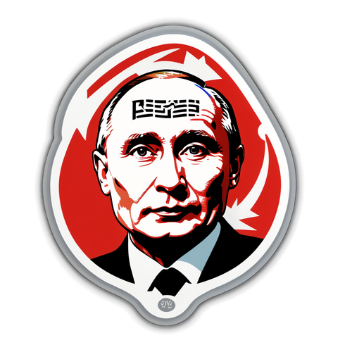 Светящийся стикер, посвящённый Владимиру Путину