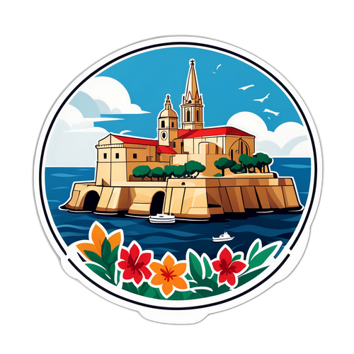 Diseño de sticker que representa la isla de Malta
