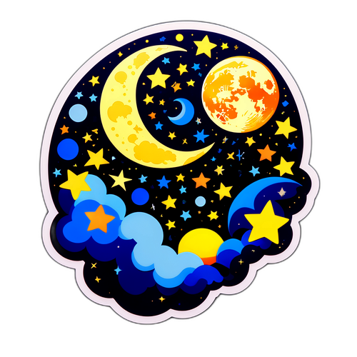 星と月のモチーフデザイン