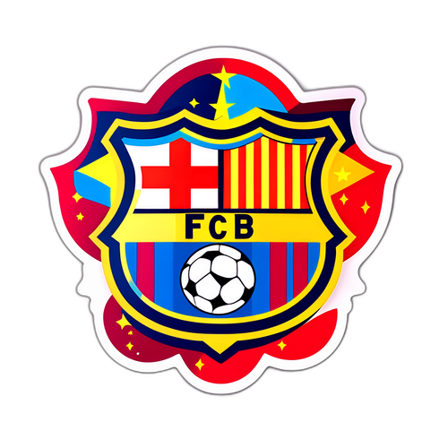 Sporty klistremerke med FC Barcelona-logo