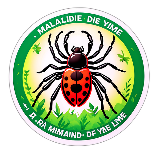Informatieve sticker over symptomen van Lymeziekte