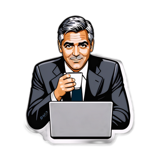 Affiche de George Clooney comme homme d'affaires élégant